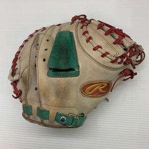 G-3822 ローリングス Rawlings 軟式 捕手用 キャッチャーミット グローブ グラブ 野球 中古品 紐切れ ヒビ割れ ヘリ革傷み