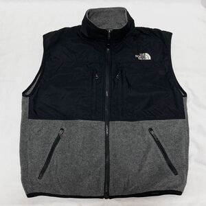 90s vintage NORTH FACE POLARTEC デナリ ベスト グレー ブラック 黒 ノースフェイス フリース ナイロン ビンテージ ポーラテック L 