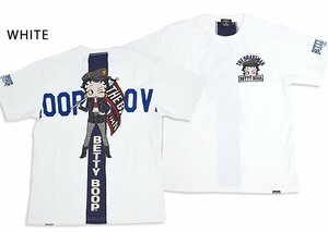 BR×BETTYコラボ 天竺半袖Tシャツ◆The BRAVE-MAN ホワイトMサイズ BBB-2312 ブレイブマン ベティーちゃん 刺繍