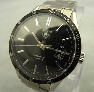 TAG HUEUER CARRERA WV211M-0 automatic CALIBRE5 タグホイヤー カレラ キャリバー5 ブラック文字盤 シースルーバック 中古