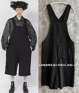 2023SS BLACK COMME des GARCONS ブラック コムデギャルソン☆洗い加工 サロペット パンツ/サイズS 黒