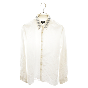 FENDI フェンディ ラペルロゴ刺繍 長袖シャツ FS0896 AC2N ホワイト
