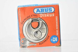 未使用 ABUS Diskus ドイツ製 南京錠 No.24 鍵3本付 [アバス][ディスカス][ステンレス錠][錠前]2H