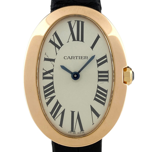 カルティエ CARTIER ベニュワール SM W8000007 腕時計 PG レザー クォーツ シルバー レディース 【中古】