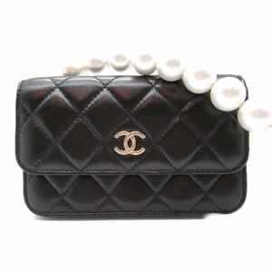 シャネル フェイクパールウォレット ブランドオフ CHANEL ラムスキン（羊革） ショルダーバッグ ラムスキン 中古 レディース