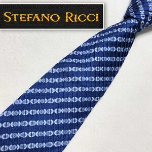 ■極上美品■希少最高級品■STEFANO RICCI ステファノリッチ　プリーツタイ　ネクタイ　レジメンタルストライプ　シルク　イタリア製