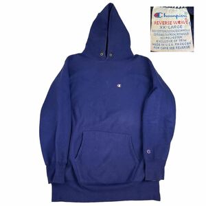 希少 【XXL】90s Champion リバースウィーブ USA製 vintage スウェット パーカー REVERSE WEAVE サイズ2XL ネイビー ナス紺 レア色 230060