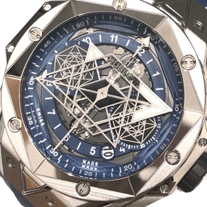 ウブロ HUBLOT ビックバン ウニコ サンブルー２ 世界200本限定 418.NX.5107.RX.MXM20 ブルー文字盤 チタン 腕時計 メンズ 中古