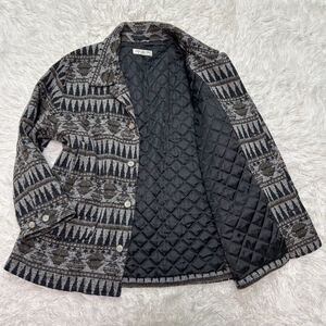 美品!【おしゃれな逸品】HIROKO KOSHINO HOMME ヒロココシノオム コート ジャケット 総柄 ウール ナイロン メンズ Mサイズ オーバーサイズ