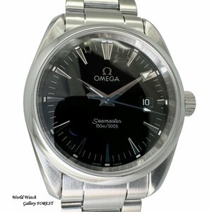 【OMEGA オメガ シーマスター☆アクアテラ 2518.50】中古 メンズ 腕時計 ボーイズ クオーツ 黒文字盤【外装仕上げ☆Aランク】