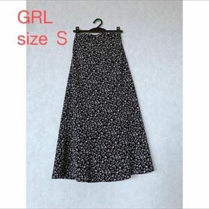 GRL レディース　スカート　ロング　花柄モノトーン　size Ｓ