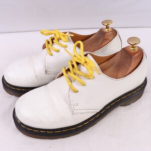 ドクターマーチン UK5/23.5cm-24.0cm/3ホール 白 ホワイト 1461W ブーツ レディース dr.martens 中古 古着 dm3913