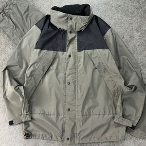 THE NORTH FACE GORE-TEX ザノースフェイス ゴアテックス レインスーツ セットアップ 上下 ナイロン フード内蔵 グレー メンズ L NP-2516