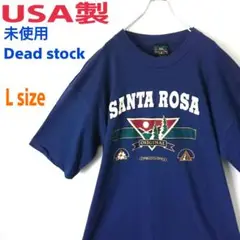 USA製 未使用タグ付  超ビッグサイズ  紺色  デカプリント  Tシャツ