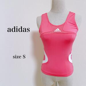 adidas アディダス トップス タンクトップ メッシュ ピンク S