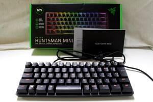 29 RAZERレイザー◆HUNTSMAN MINIハンツマン ミニ◆RZ03-0339◆ゲーミング キーボード◆ブラック系◆取説/USBコード/元箱 付◆動作OK