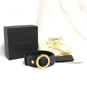 ▽▼BVLGARI ブルガリ ベルト ゴールド金具 ロゴ デニム レザー 付属品有り▼▽