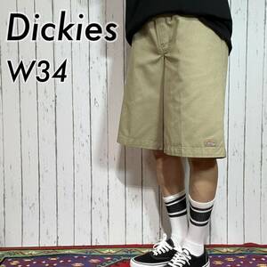 ディッキーズ Dickies ワークショーツ ワイドバギー ショートパンツ チノショーツ 短パン ハーフパンツ W34 カーキ ベージュ 20202860