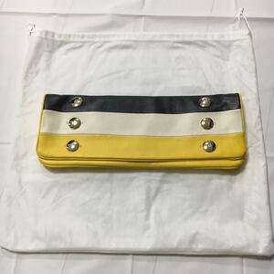 新品未使用 希少 レア kate spade ケイトスペード ロング クラッチバッグ マルチカラー 光沢感あり 説明書 保存袋付き