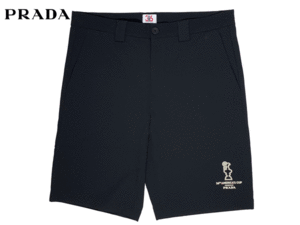 プラダ PRADA AUP004 NERO 第36回 アメリカズカップ プラダ ロゴ入り ネロ ブラック メンズ ストレッチ ショートパンツ Lサイズ