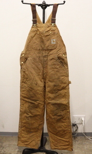 a24 2006年製 ビンテージ Carhartt カーハート オーバーオール■00s 表記38インチ ブラウン BRN ダック ダブルニー 中綿 アメカジ 古着 90s