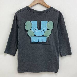 初期 レア UNDERCOVER KAWS 00ss スカル Uロゴ 7分袖 Tシャツ グレー アンダーカバー カウズ 長袖 カットソー Tee VINTAGE archive 1404