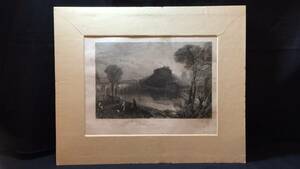 【真作 J.M.W.Turner(ターナー)/銅版画12】『Tamworth Castle』●イギリスロマン主義●縦33.5×横40.5㎝●検)リトグラフ/水彩画/風景画