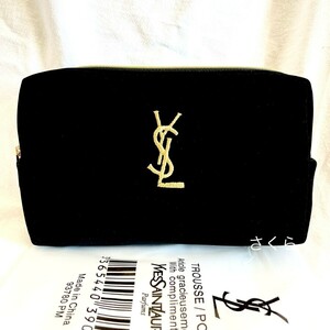 イヴサンローラン ノベルティ ポーチ YSL ブラック ベロア 小物 イブサンローラン バッグ　黒　化粧ポーチ　非売品　新品未使用品