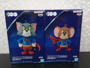 新品未開封 トムとジェリー フィギュアコレクション スーパーマン Tom and Jerry as SUPERMAN WB 100周年ver 2種セット