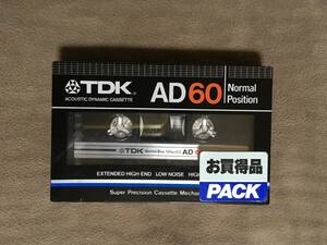 【 送料無料！!・とっても希少な1981年発売商品！・未開封品！】★TDK カセットテープ 3代目AD◇AD 60◇ノーマルポジション★