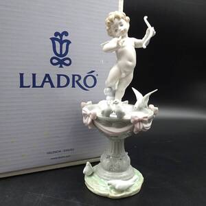 14301-1【廃盤品】LLADRO/リヤドロ/愛の泉/エンジェル/天使/キューピッド/フィギュリン/陶器製/置物/インテリア/27.5cm/箱付き/美品