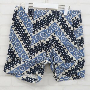 3P0461【クリックポスト対応】 エンジニアードガーメンツ バティック柄ロングビーチショーツ Long Beach Short-Batik Diagonal St.