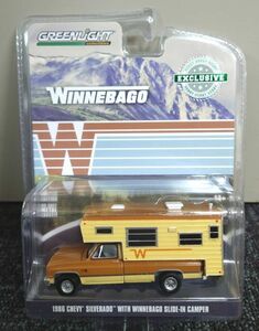 GREENLIGHT 1986 Chevrolet C20 Silverado Camper Special with Winnebago Slide-In Camper 1/64 ミニカー シボレー グリーンライト 未開封