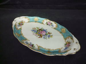 ▼ロイヤルアルバート ROYAL ALBERT BONE CHINA オーバルトレイ　楕円皿 花柄 幅約26cm×厚さ2cm×奥行15cm ※ジャンク品 ■60