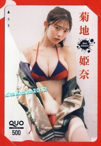 新品未使用　■　菊地姫奈　クオ(QUO)カード　オリジナル台紙付き■月刊チャンピオン　応募者全員サービス品　スカジャン