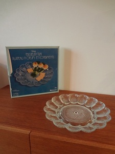 ＋＋＋＋＋＋＋　Vintage/ヴィンテージ/Indana Glass/インディアナグラス/EGG RELISH TRAY！　＋＋＋＋＋＋＋