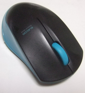 Sサイズ３ボタンBluetoothマウス(青＆黒,LED MOUSE)。