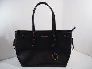 美品 MICHAEL KORS マイケルコース トートバッグ ブラック レザー USED品 241117 BaL （YM) 