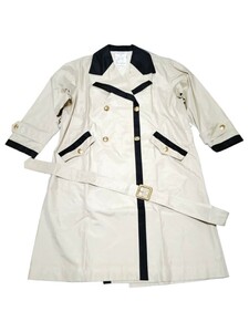 レア vintage CHANEL 90s ビッグサイズ トレンチコート ベルト付 ココマーク 金 ボタン 8個 オーバーサイズ メンズ ベージュ黒 trench coat