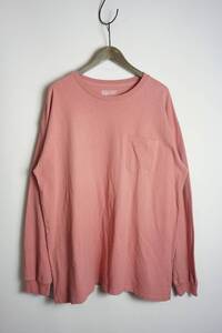 美品 UNIVERSAL PRODUCTS ユニバーサルプロダクツ L/S POCKET T-SHIRT 長袖 ポケット Tシャツ カットソー USA製 ピンク サイズM 715O★1