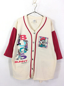 レディース 古着 90s Warner Bugs Bunny バックスバニー スウェット ベースボール シャツ L 古着