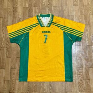 80〜90s adidas SOUTH AFRICA ユニフォーム M-Lサイズ 南アフリカ サッカー 古着 ナンバリング