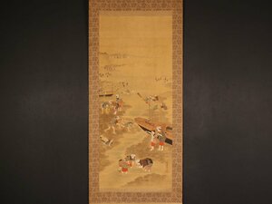 【模写】【伝来】sh8067〈葛飾北斎〉潮干狩図 浮世絵師 江戸時代後期 東京の人