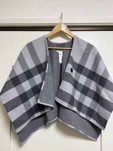 BURBERRY CHILDREN　バーバリー マフラーショール　ケープ ポンチョ 美品　グレー　送料無料!!