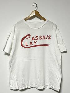 XL★モハメドアリ CASSIUS CLAY ロゴ Tシャツ ホワイト/白