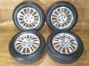 ホンダRB3/RB4オデッセイ純正 6.5J-16+55 114.3/5H 215/60R16 16インチアルミホイール+2015年製RV-02タイヤ4本