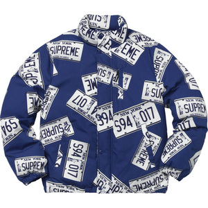 希少★新品本物【紺★M】License Plate Puffy Jacket ライセンスプレート ジャケット 正規店購入 シュプリーム 限定 入手困難 Supreme 17AW