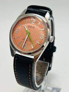 動作未確認　オリス　ORIS　メンズ 腕時計　手巻き　17石　17JEWELS SHOCK PROOF　防水 ピンク