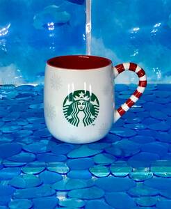 [レア]STARBUCKS スタバホリデー限定 〈旧ロゴ〉クリスマス キャンディーケーン2013 355ml