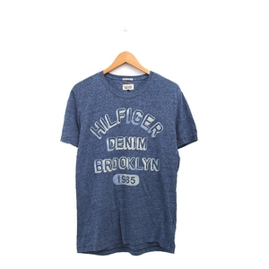 ヒルフィガーデニム HILFIGER DENIM 国内正規品 Tシャツ カットソー 半袖 文字 プリント L ブルー 青 /KT26 メンズ